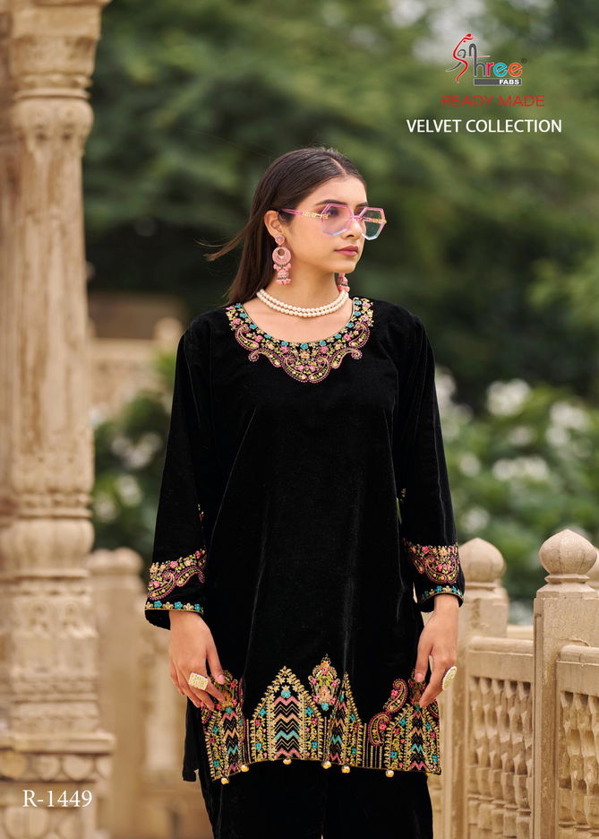 R 1449 By Shree Winter Wear Velvet Top With Bottom Wholesale Shop In Surat